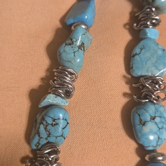 VTG Turqoise Chunky Neckla E - Picture 7 of 8